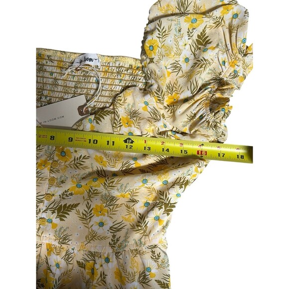 In Loom V-Neck Smocked Flutter Sleeve Mini Dress S Cottagecore Fairy Boho - Picture 8 of 8